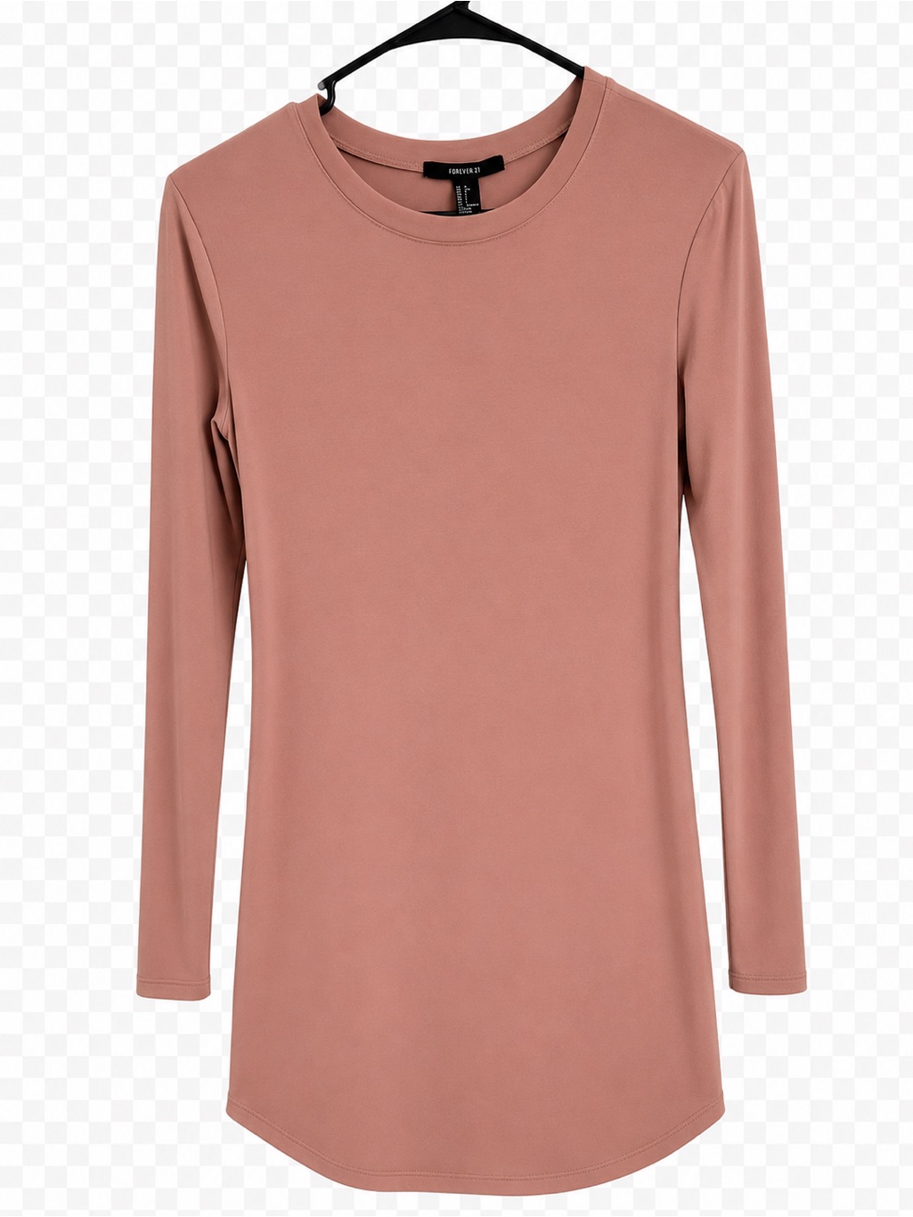 Forever 21 Mauve Long Sleeve Crewneck Mini Dress